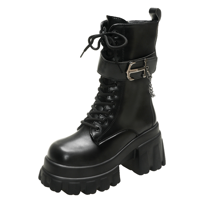Sewing Latex - 11cm Woman Hidden Wedges Boots Chunky