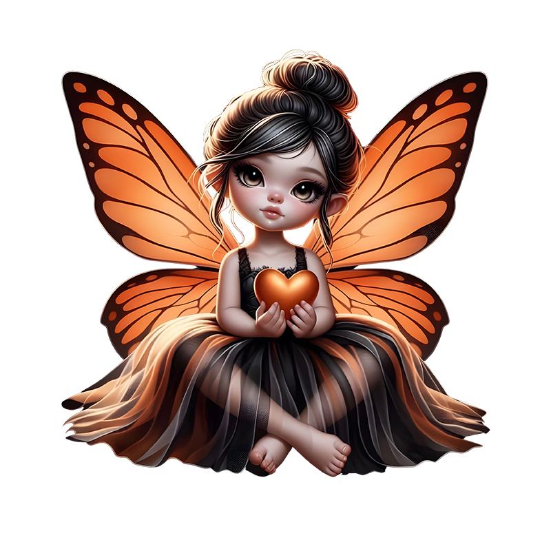 Iron On Patch - Cute Butterfly Elf Girl Iron On