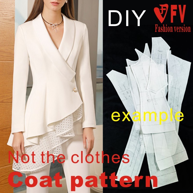 Textile Sewing Patterns - Sewing drawings female soil V-neck blazer