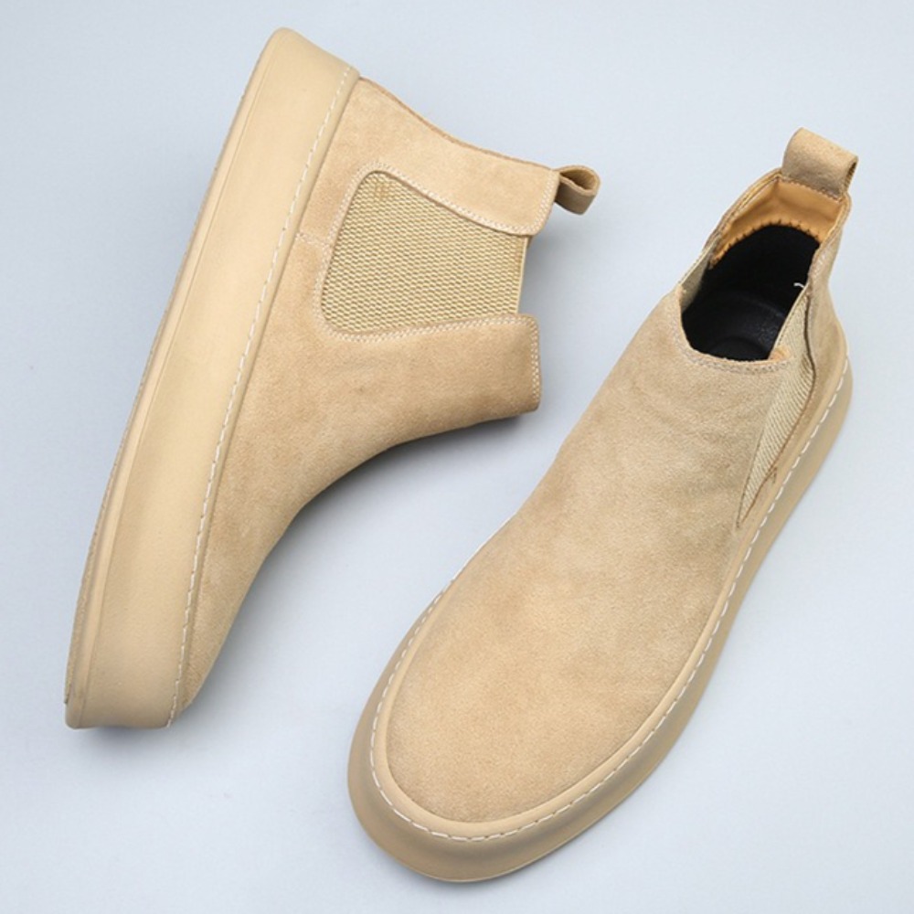 Sewing Latex - Leather Chelsea Boots for Man Fleece