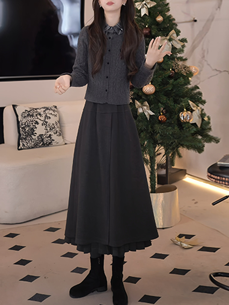Fabric Weight Set - Winter Fashion Women's Knitted Top And