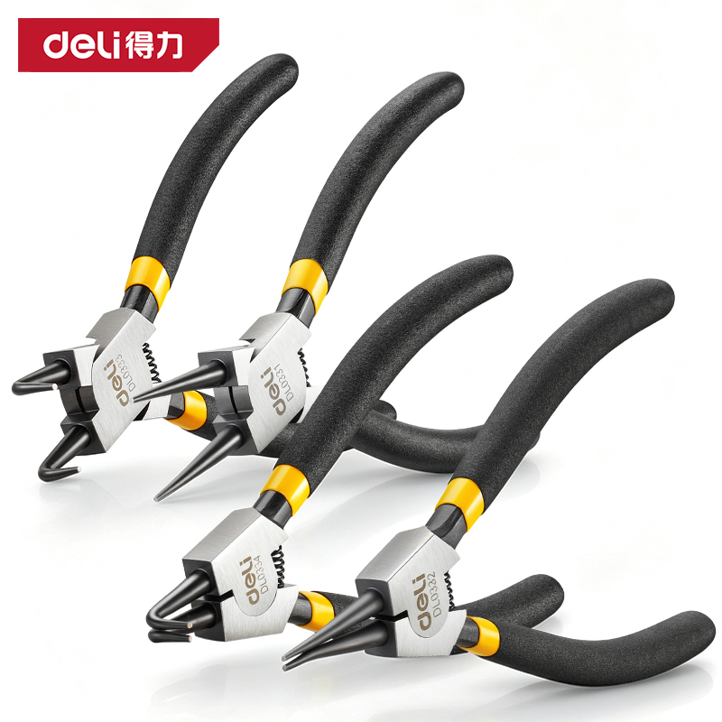 Snap Button Plier - Deli 5inch Circlip Plier Set Long