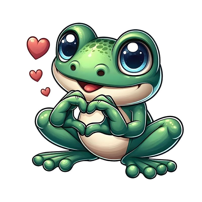 Iron On Patch - A Cute Cartoon Frog Iron on