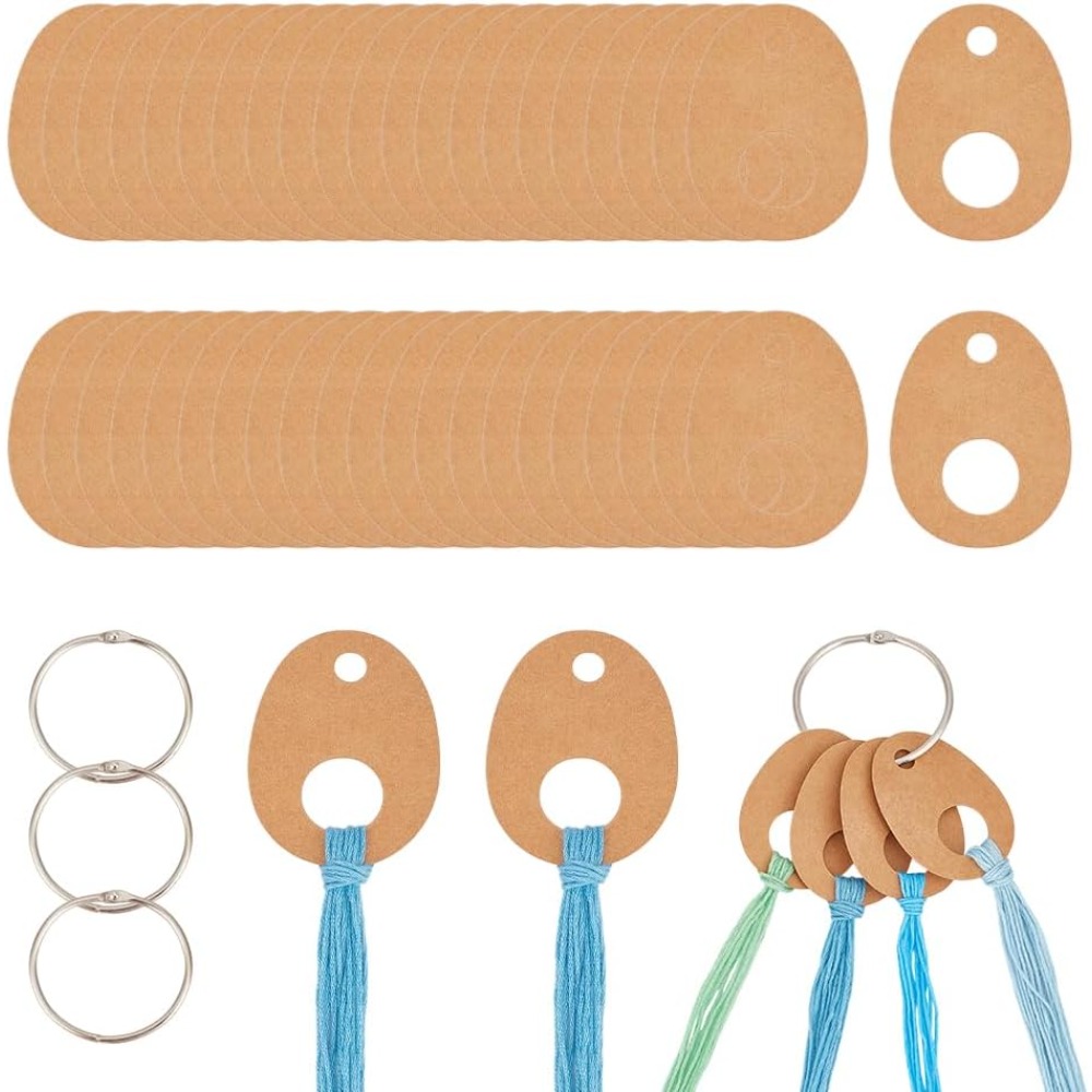 Embroidery Floss Thread - 100Pcs Teardrop Floss Thread Drops Burlywood
