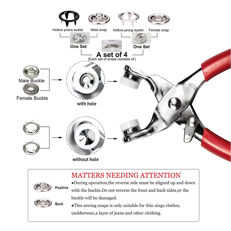 100 Sets Snap Pliers Automatic - Snap Button Plier review and price