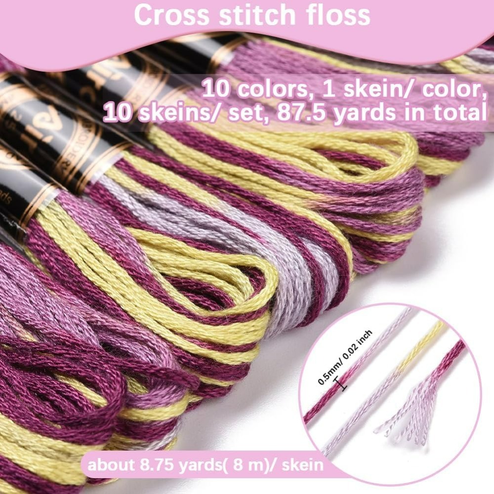 6 Strands Purple Variegated Em - Embroidery Floss Thread review and price
