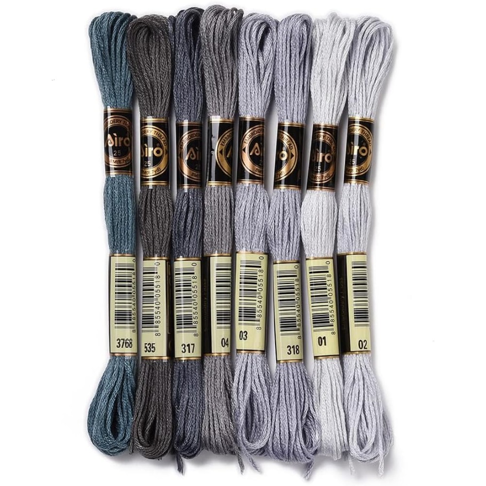 8 Skeins 70 Yards Grey Friends - Embroidery Floss Thread review and price