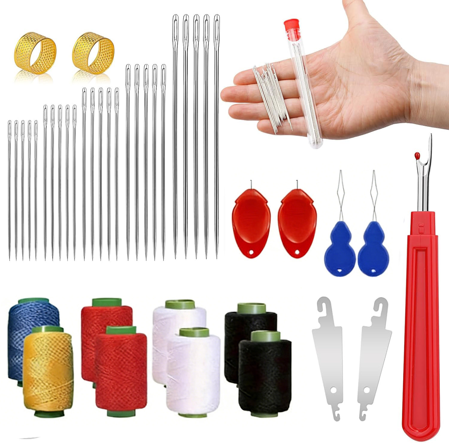 43pcs Big Eye Sewing Needle Ki - Sewing Garments review and price