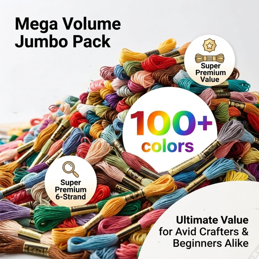 100 Colors Cotton DMC Cross Fl - Embroidery Floss Thread review and price