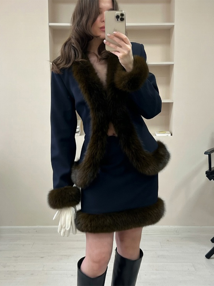 Women's Fur Patchwork Skirt Su - Sewing Jackets review and price