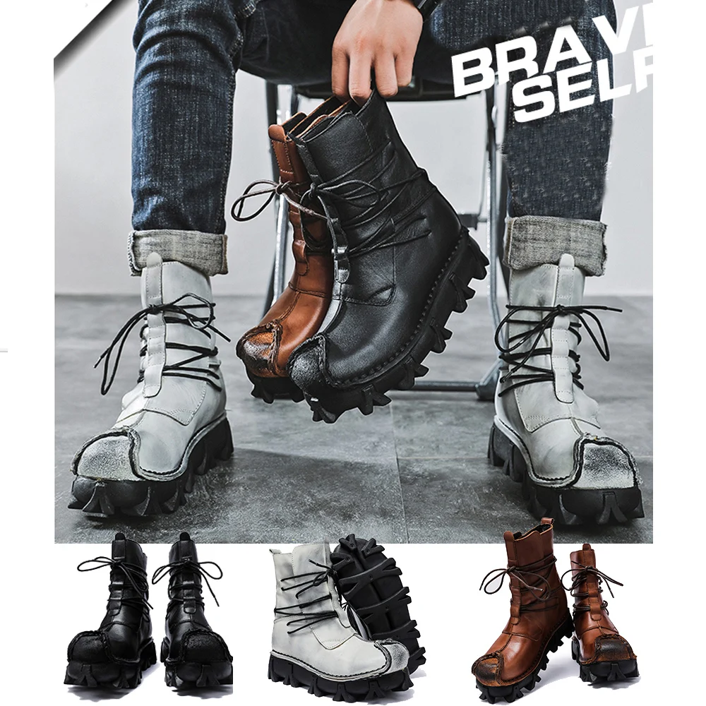 Men's Genuine Leather Skull Bo - Sewing Latex review and price